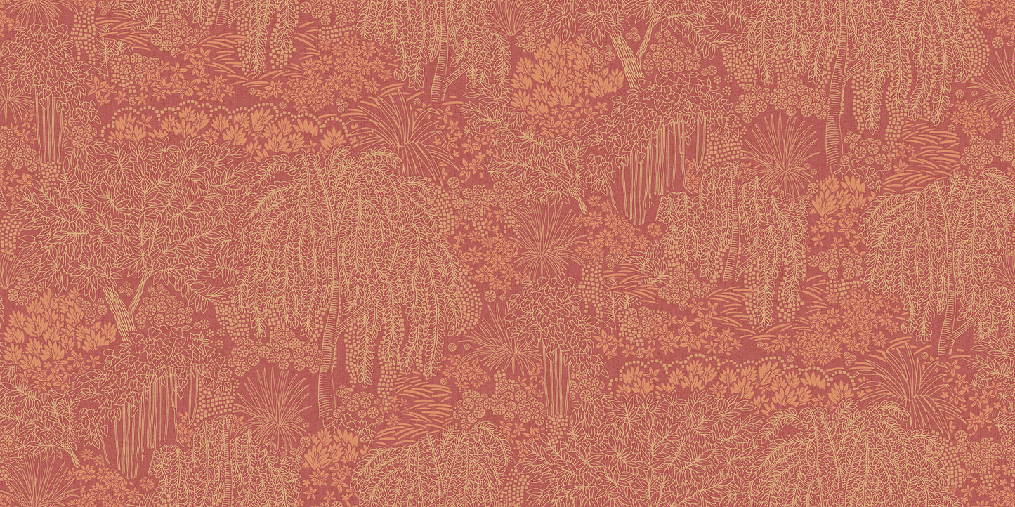 Veer Decor Willow Whisper Wine Wallpaper Nature Transitional Red  Wallpaper - 8249-AF4