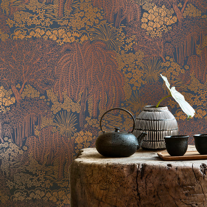Veer Decor Willow Whisper Dark Blue Wallpaper Nature Transitional Navy  Wallpaper - 8249-AF5