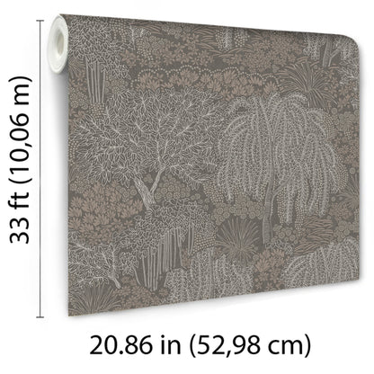 Veer Decor Willow Whisper Graphite Wallpaper Nature Transitional Black  Wallpaper - 8249-AF6