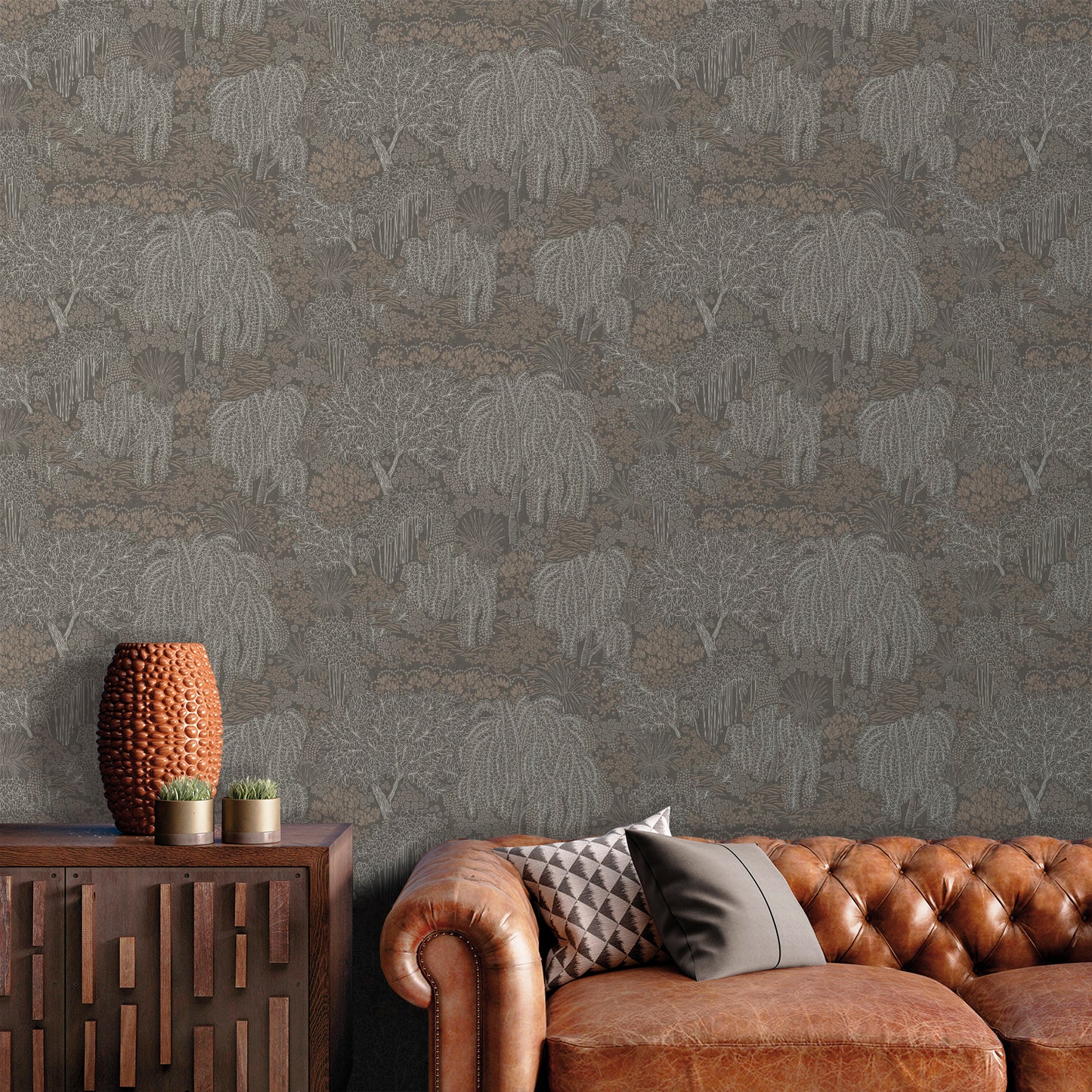 Veer Decor Willow Whisper Graphite Wallpaper Nature Transitional Black  Wallpaper - 8249-AF6