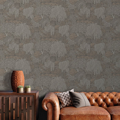 Veer Decor Willow Whisper Graphite Wallpaper Nature Transitional Black  Wallpaper - 8249-AF6