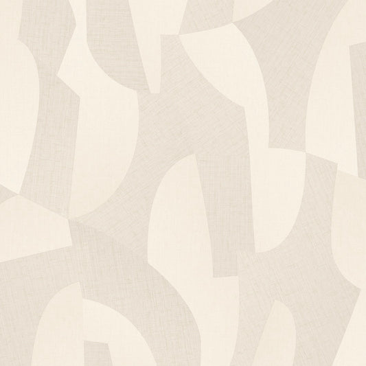 Veer Decor Sculpted Motion Beige Wallpaper Abstract Contemporary/Modern Beige  Wallpaper - 8249-AG1