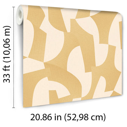 Veer Decor Sculpted Motion Corn Wallpaper Abstract Contemporary/Modern Yellow  Wallpaper - 8249-AG2