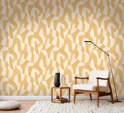 Veer Decor Sculpted Motion Corn Wallpaper Abstract Contemporary/Modern Yellow  Wallpaper - 8249-AG2