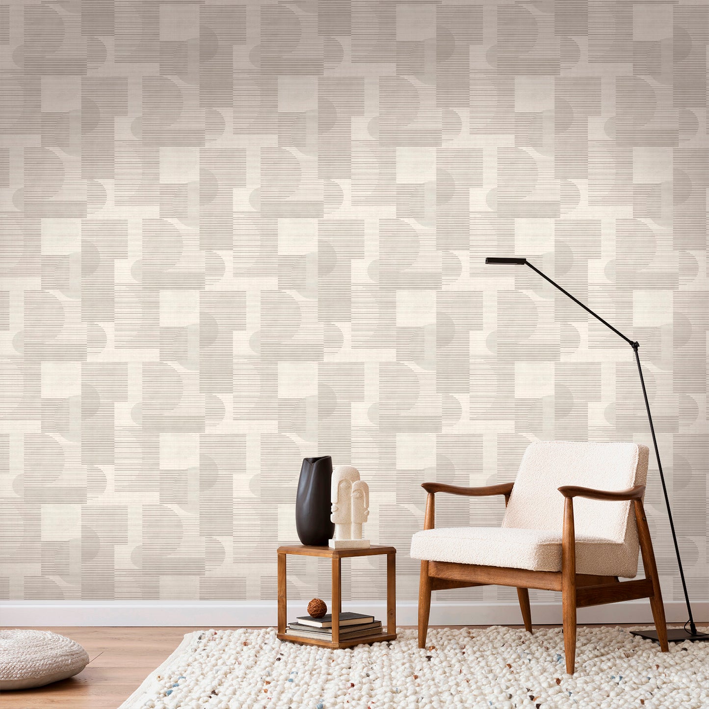 Veer Decor Geo Rhythm White Wallpaper Abstract Contemporary/Modern White  Wallpaper - 8249-AH1