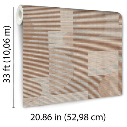 Veer Decor Geo Rhythm Taupe Wallpaper Abstract Contemporary/Modern Taupe  Wallpaper - 8249-AH3