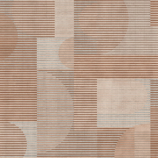 Veer Decor Geo Rhythm Taupe Wallpaper Abstract Contemporary/Modern Taupe  Wallpaper - 8249-AH3