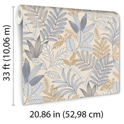 Veer Decor Allure Foliage Beige Wallpaper Nature Contemporary/Modern Beige  Wallpaper - 8249-AI2