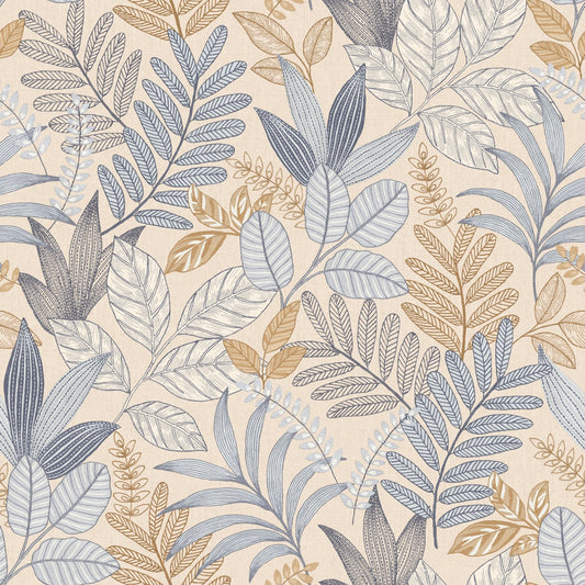 Veer Decor Allure Foliage Beige Wallpaper Nature Contemporary/Modern Beige  Wallpaper - 8249-AI2