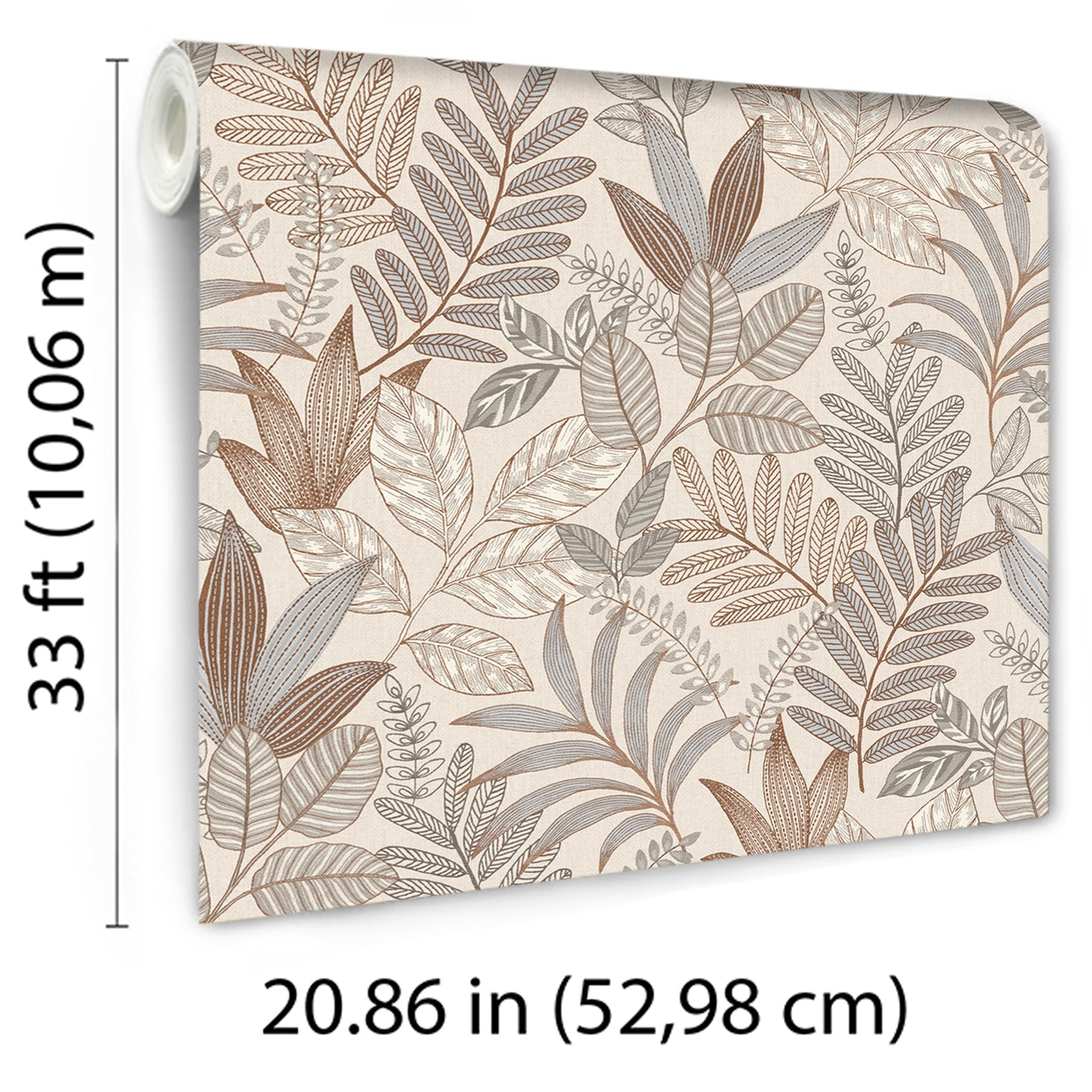 Veer Decor Allure Foliage Taupe Wallpaper Nature Contemporary/Modern Taupe  Wallpaper - 8249-AI3