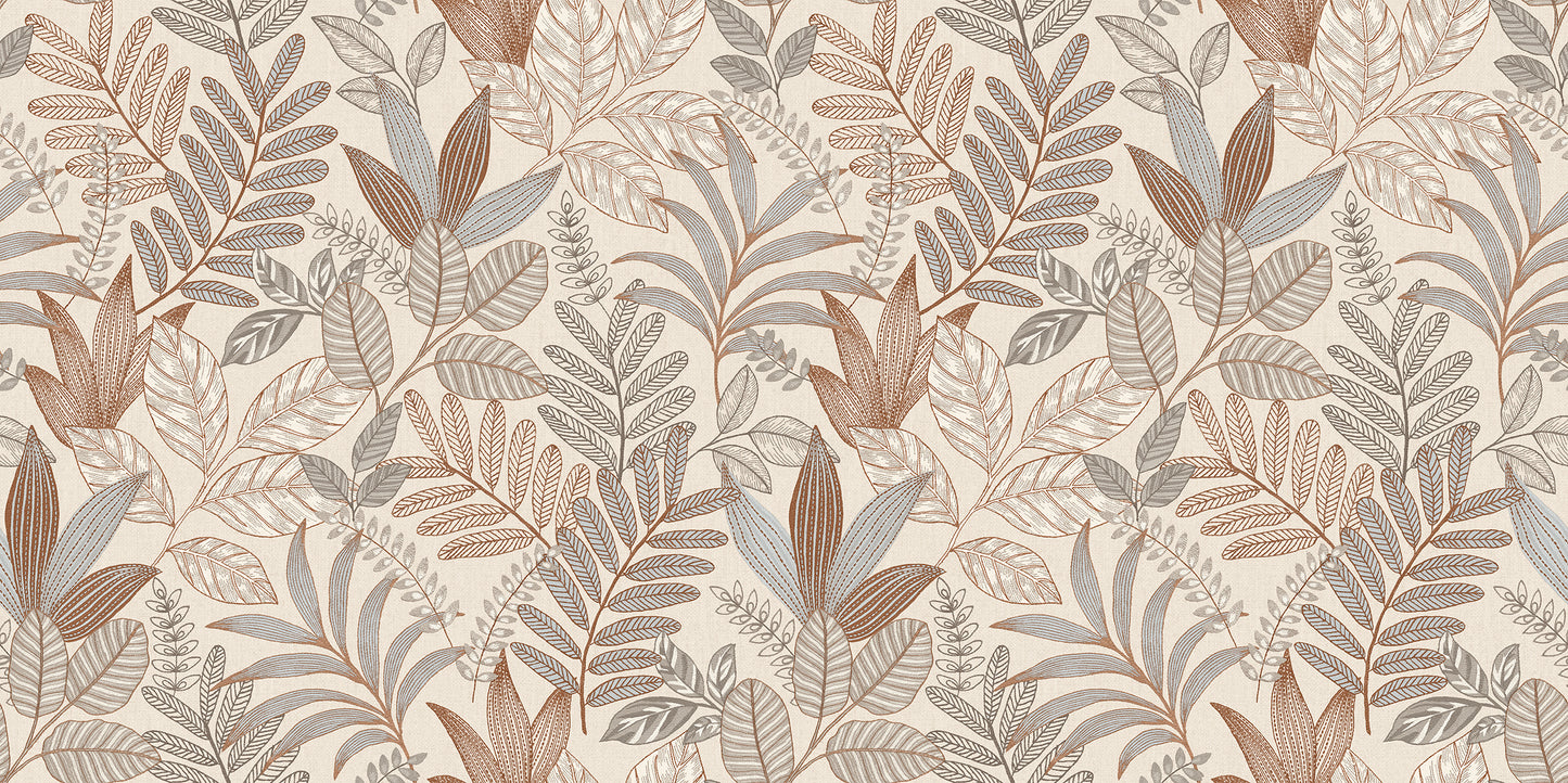 Veer Decor Allure Foliage Taupe Wallpaper Nature Contemporary/Modern Taupe  Wallpaper - 8249-AI3