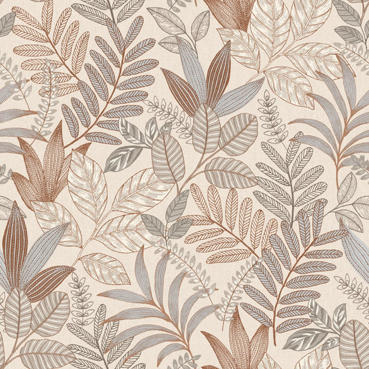 Veer Decor Allure Foliage Taupe Wallpaper Nature Contemporary/Modern Taupe  Wallpaper - 8249-AI3