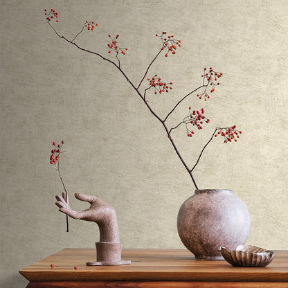 Veer Decor Pampas Plain Brushed Texture Ivory Wallpaper Abstract Modern, Contemporary, Traditional Beige  Wallpaper - 8250-AA2