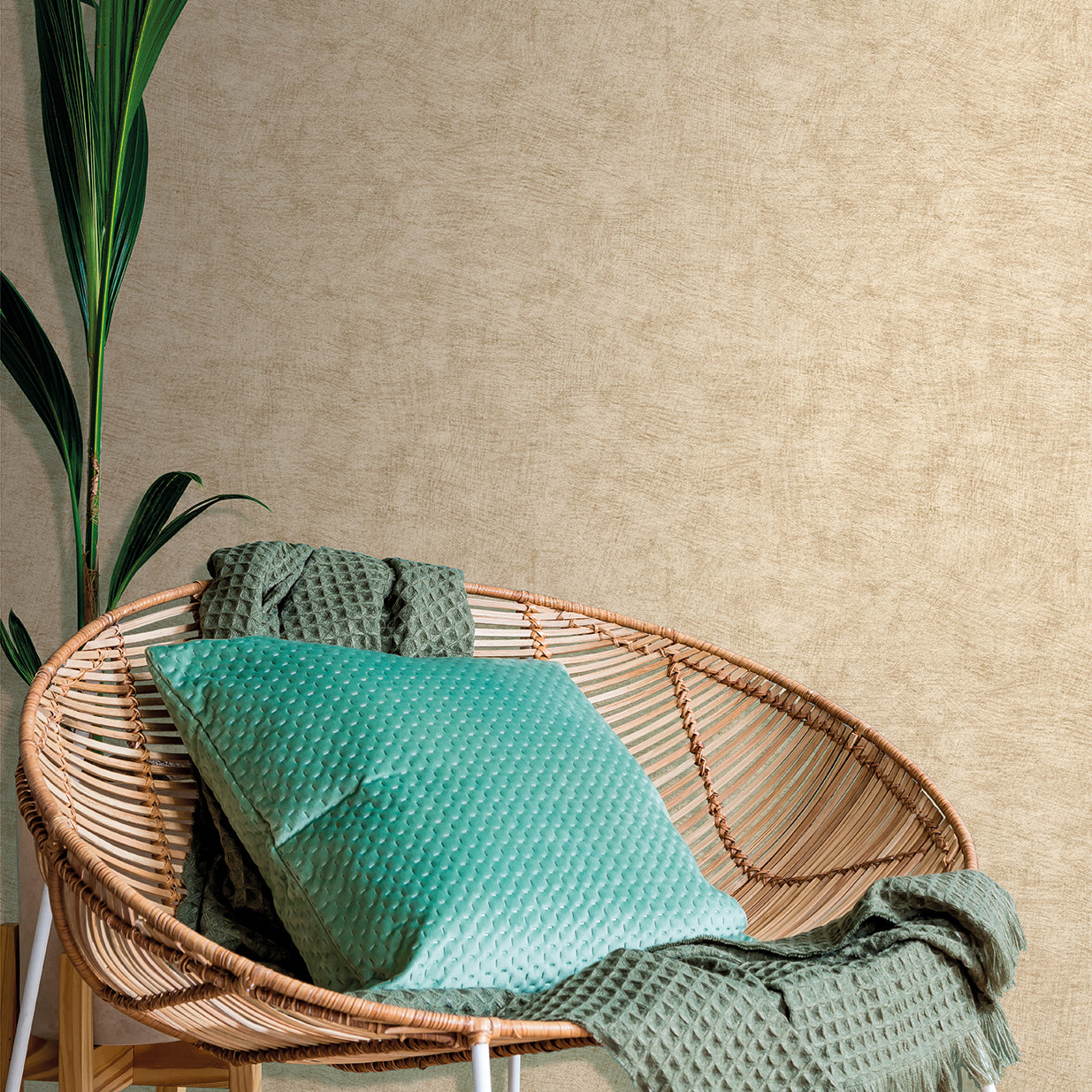 Veer Decor Pampas Plain Brushed Texture Warm Beige Wallpaper Abstract Modern, Contemporary, Traditional Brown  Wallpaper - 8250-AA5