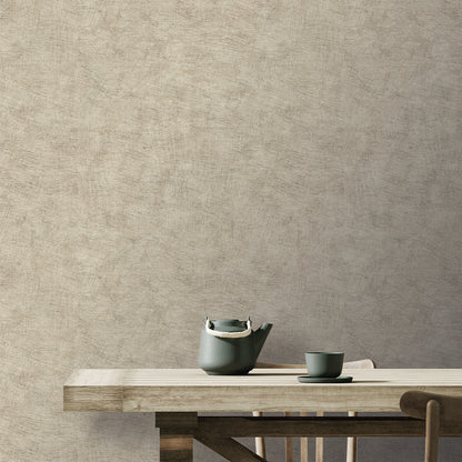 Veer Decor Pampas Plain Brushed Texture Taupe Wallpaper Abstract Modern, Contemporary, Traditional Taupe  Wallpaper - 8250-AA7