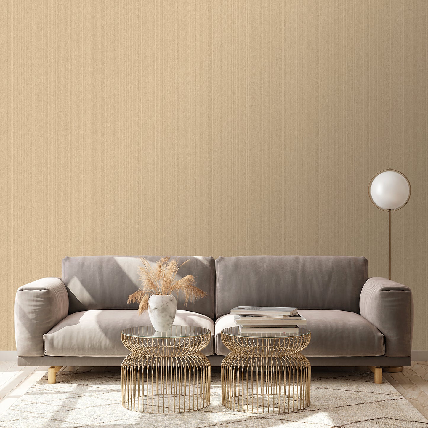 Veer Decor Rope Plain Texture Warm Sand Wallpaper Abstract Modern, Contemporary, Traditional Tan  Wallpaper - 8250-AB4