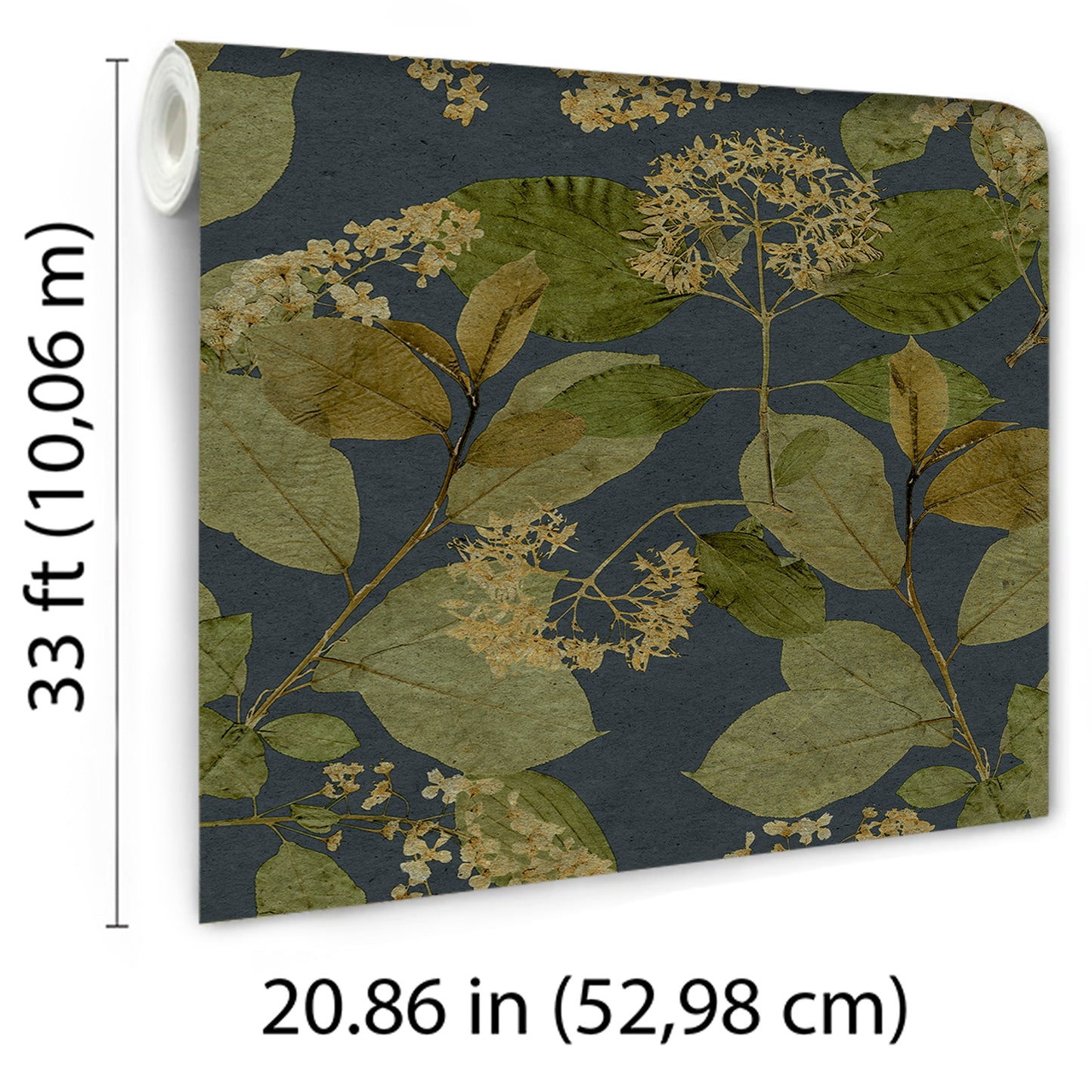 Veer Decor Castanum Bloom Midnight Blue Wallpaper Floral Transitional, Traditional Navy  Wallpaper - 8250-AC4
