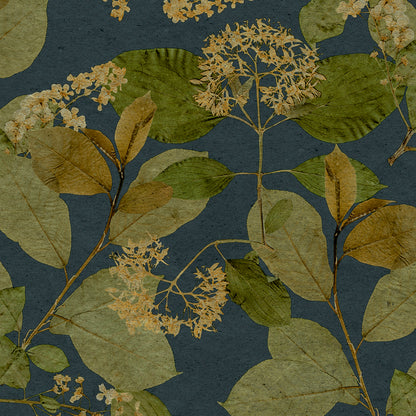 Veer Decor Castanum Bloom Midnight Blue Wallpaper Floral Transitional, Traditional Navy  Wallpaper - 8250-AC4