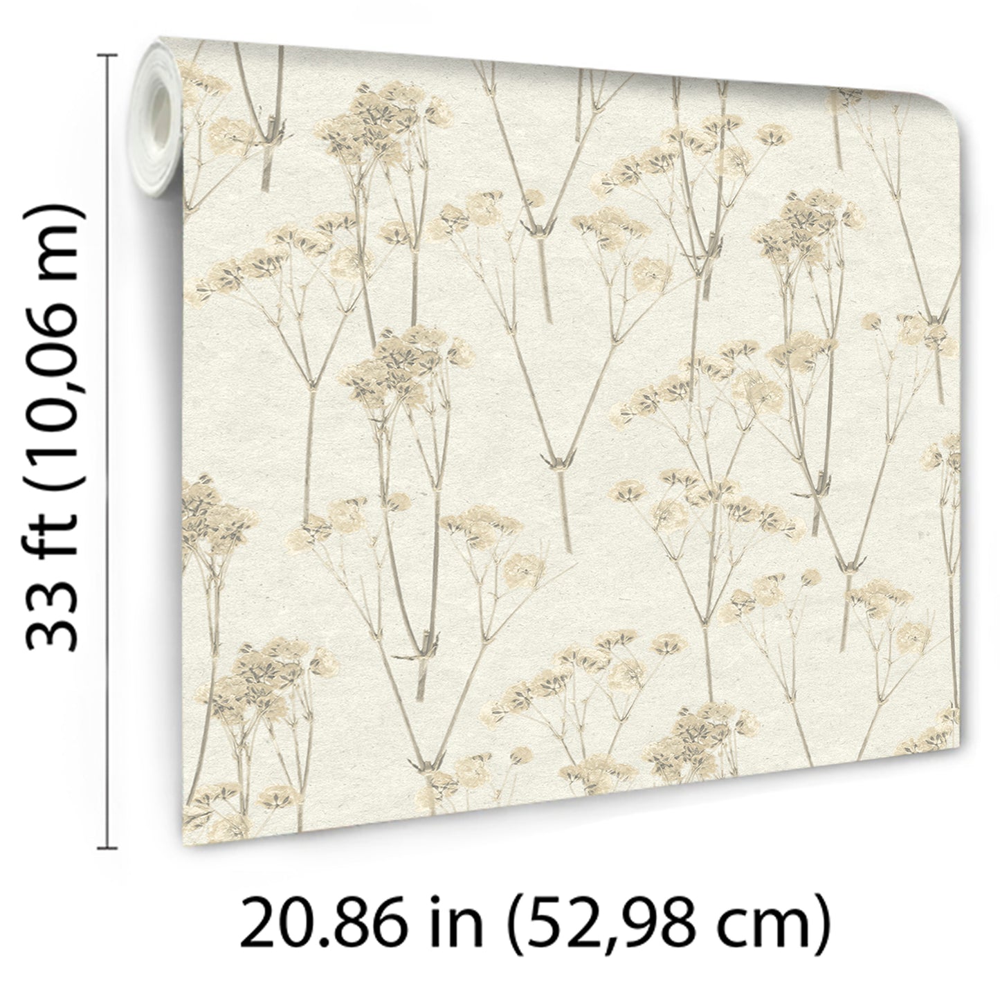 Veer Decor Spry Flower Cream Wallpaper Floral Transitional, Traditional Cream  Wallpaper - 8250-AD1