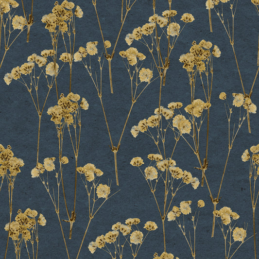 Veer Decor Spry Flower Midnight Navy Wallpaper Floral Transitional, Traditional Navy  Wallpaper - 8250-AD4