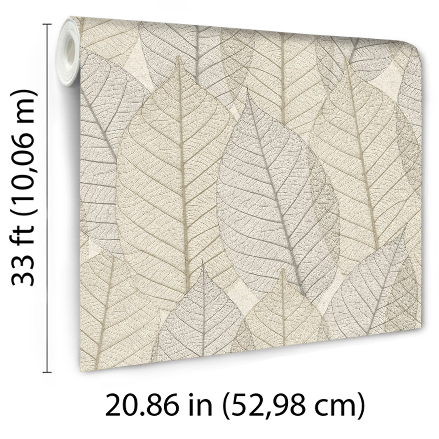 Veer Decor Leaf Lace Cream Wallpaper Nature Transitional, Traditional Cream  Wallpaper - 8250-AE1