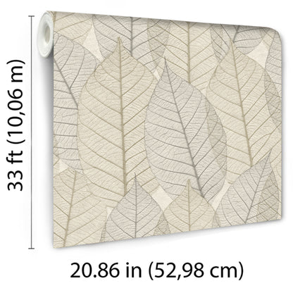 Veer Decor Leaf Lace Cream Wallpaper Nature Transitional, Traditional Cream  Wallpaper - 8250-AE1