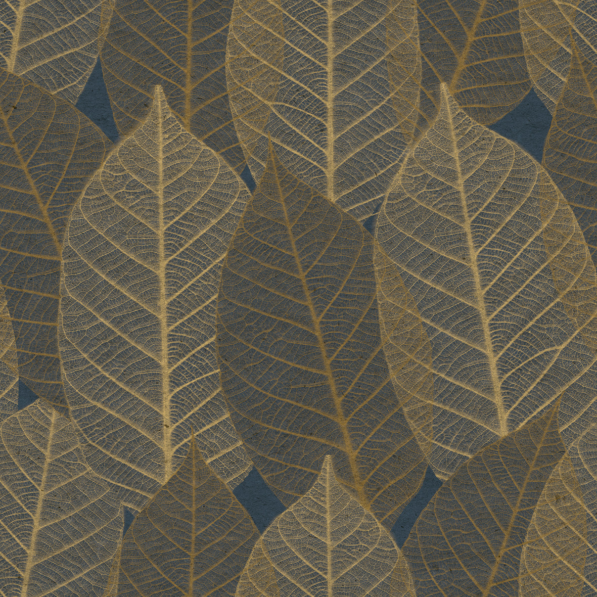 Veer Decor Leaf Lace Midnight Blue Wallpaper Nature Transitional, Traditional Navy  Wallpaper - 8250-AE3
