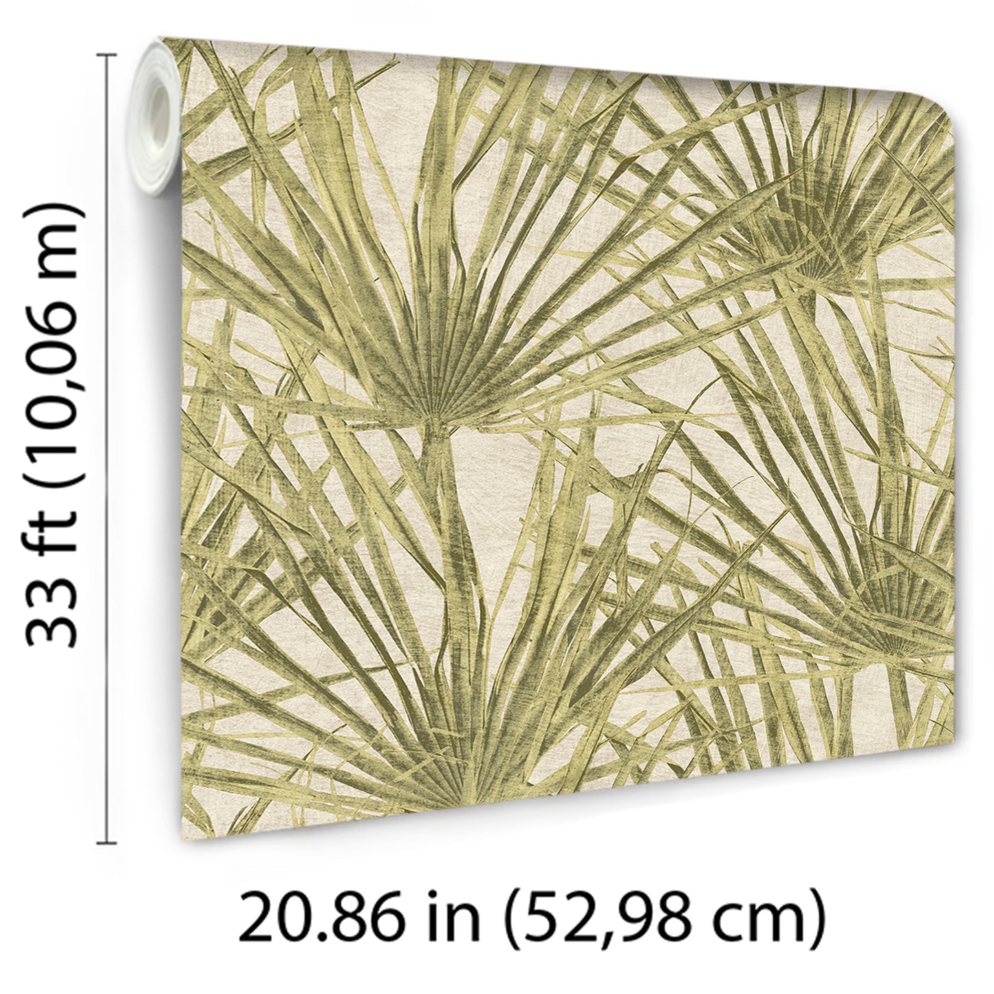 Veer Decor Palm Dusty Yellow Wallpaper Tropical Transitional, Traditional Yellow  Wallpaper - 8250-AF2