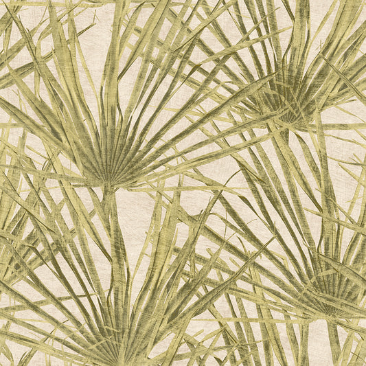 Veer Decor Palm Dusty Yellow Wallpaper Tropical Transitional, Traditional Yellow  Wallpaper - 8250-AF2