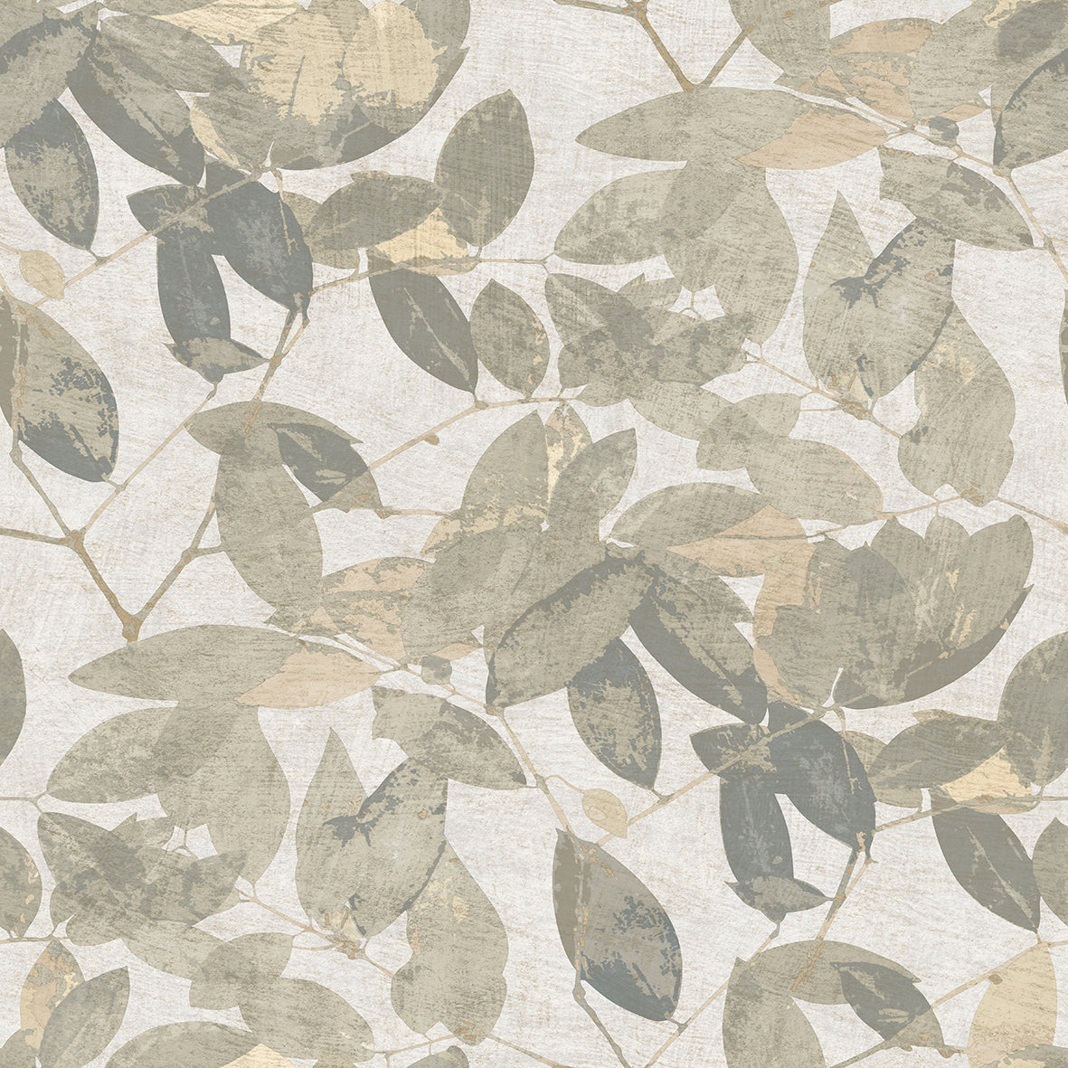 Veer Decor Beech Leaves Cream Wallpaper Nature Transitional, Traditional Cream  Wallpaper - 8250-AG1