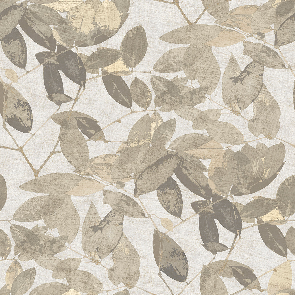 Veer Decor Beech Leaves Warm Taupe Wallpaper Nature Transitional, Traditional Taupe  Wallpaper - 8250-AG2