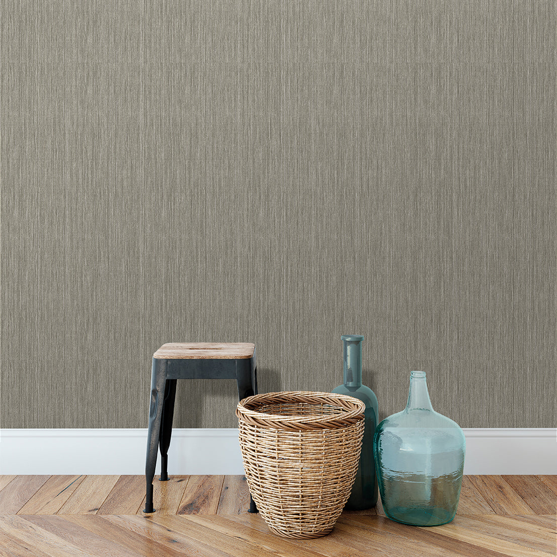 Veer Decor Rafia Grasscloth Grey Wallpaper Abstract Transitional Gray  Wallpaper - 8251-AB5