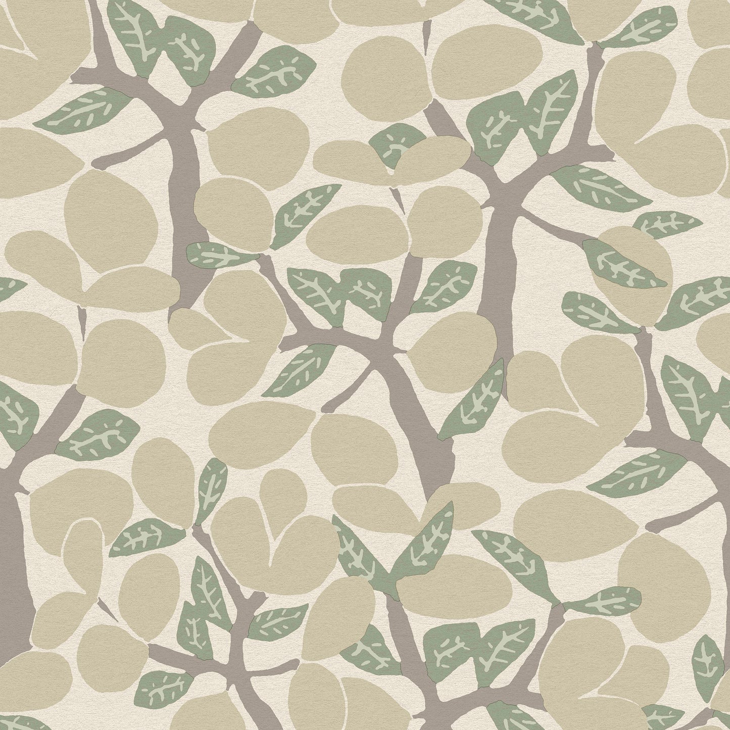 Veer Decor Janneiro Botanica White and Cream Wallpaper Nature Mid Century, Transitional, Contemporary Cream  Wallpaper - 8251-AF1