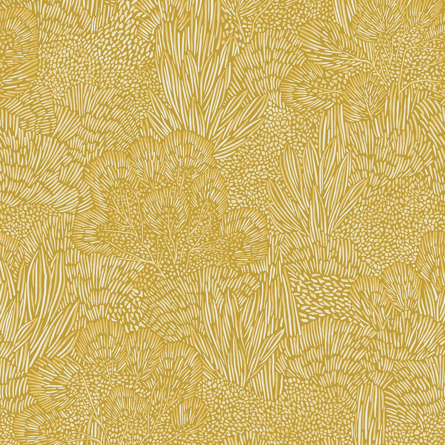 Veer Decor Samba Botanica Citron Wallpaper Floral Mid Century, Transitional, Contemporary, Traditional Yellow  Wallpaper - 8251-AG2