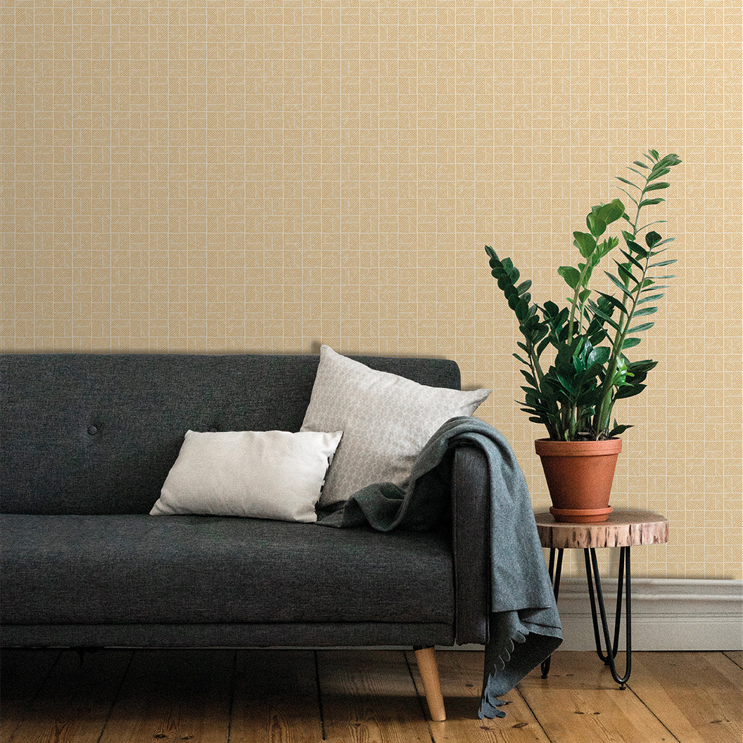 Veer Decor Carimbo Mosaic Beige Wallpaper Abstract Contemporary, Modern, Art Deco, Mid-Century Beige  Wallpaper - 8251-AI2