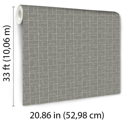 Veer Decor Carimbo Mosaic Grey Wallpaper Abstract Contemporary, Modern, Art Deco, Mid-Century Gray  Wallpaper - 8251-AI3