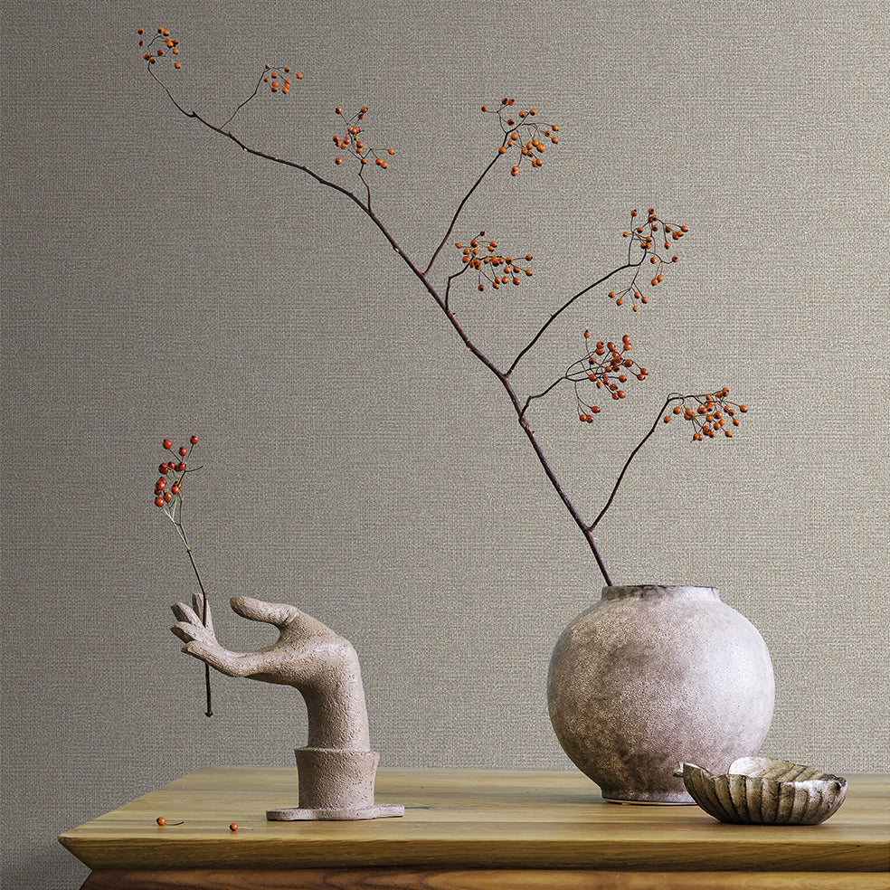 Veer Decor Chanel Linen Blend Gray Wallpaper Abstract Contemporary, Modern, Traditional, Transitional Gray  Wallpaper - 8252-AB5