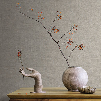 Veer Decor Chanel Linen Blend Gray Wallpaper Abstract Contemporary, Modern, Traditional, Transitional Gray  Wallpaper - 8252-AB5