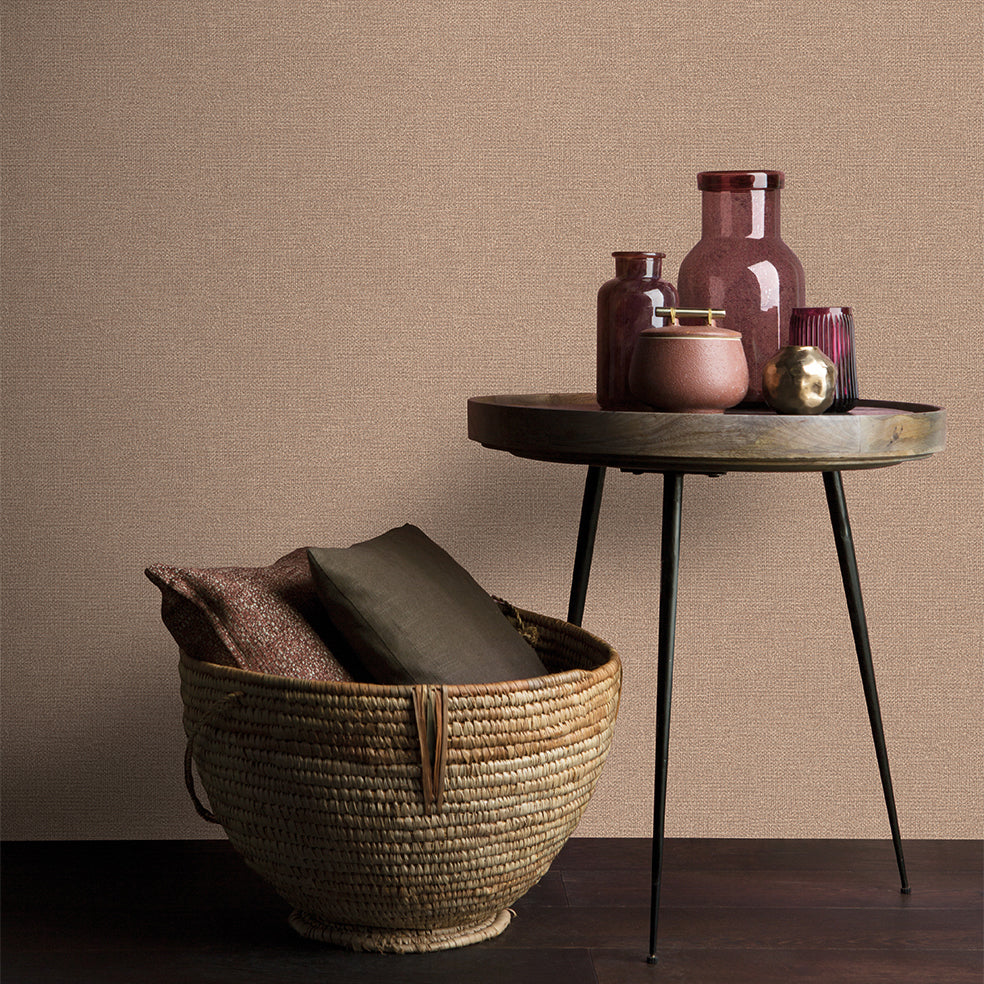 Veer Decor Chanel Linen Blend Sepia Wallpaper Abstract Contemporary, Modern, Traditional, Transitional Sepia  Wallpaper - 8252-AB6