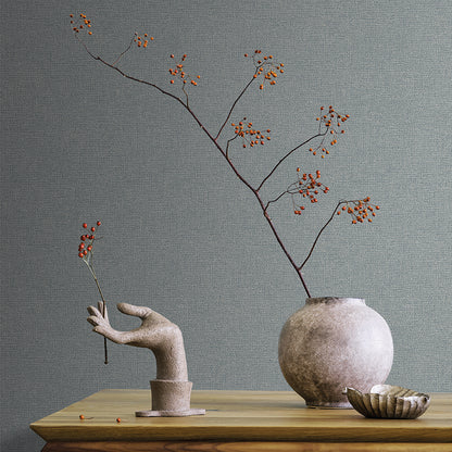 Veer Decor Chanel Linen Blend Blue Wallpaper Abstract Contemporary, Modern, Traditional, Transitional Blue  Wallpaper - 8252-AB7