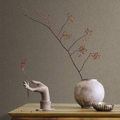 Veer Decor Chanel Linen Blend Brown Wallpaper Abstract Contemporary, Modern, Traditional, Transitional Brown  Wallpaper - 8252-AB9