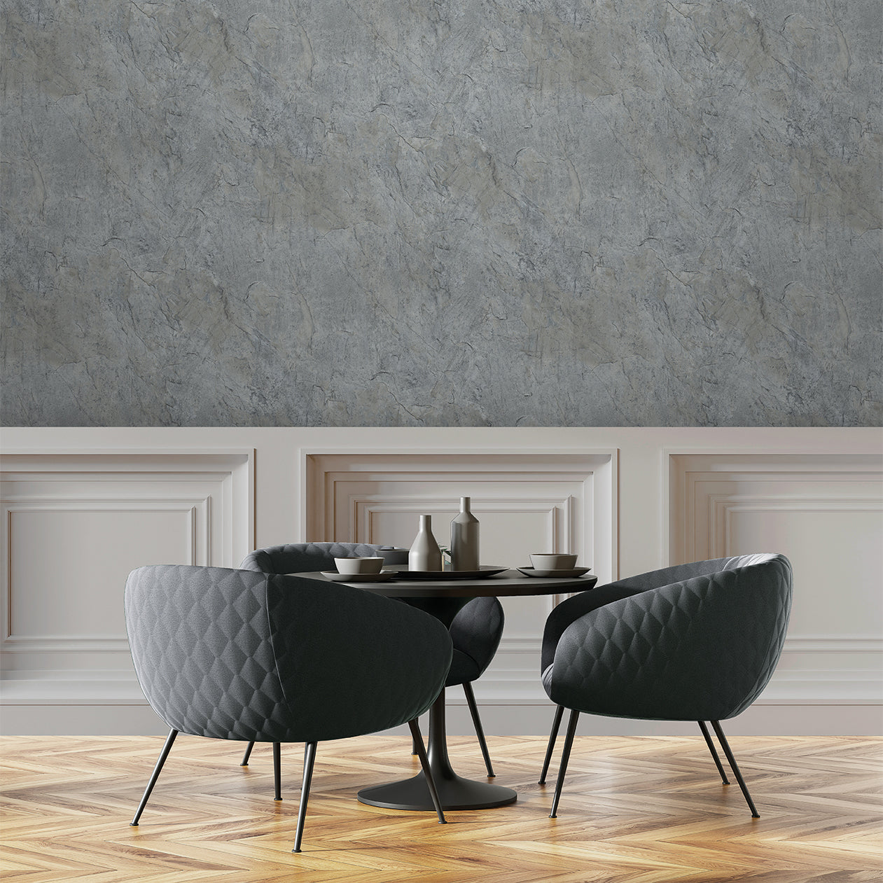 Veer Decor Slate Fusion Blue Wallpaper Abstract Contemporary, Modern, Traditional, Transitional Blue  Wallpaper - 8252-AC3