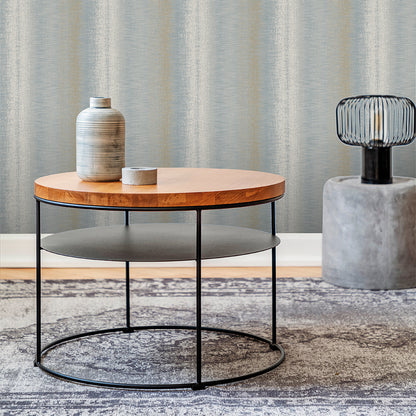 Veer Decor Woven Gradient Stripe Blue Wallpaper Patterns Contemporary, Modern, Transitional Blue  Wallpaper - 8252-AD4