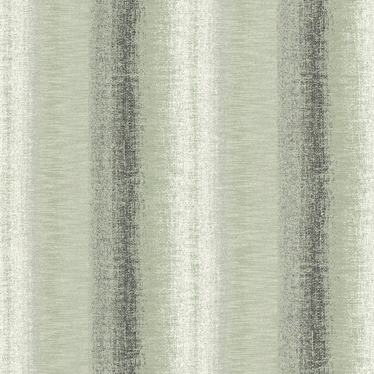 Veer Decor Woven Gradient Stripe Green wallpaper — subtle ombre stripe in woven texture, vinyl, washable, modern botanical interior wallcovering