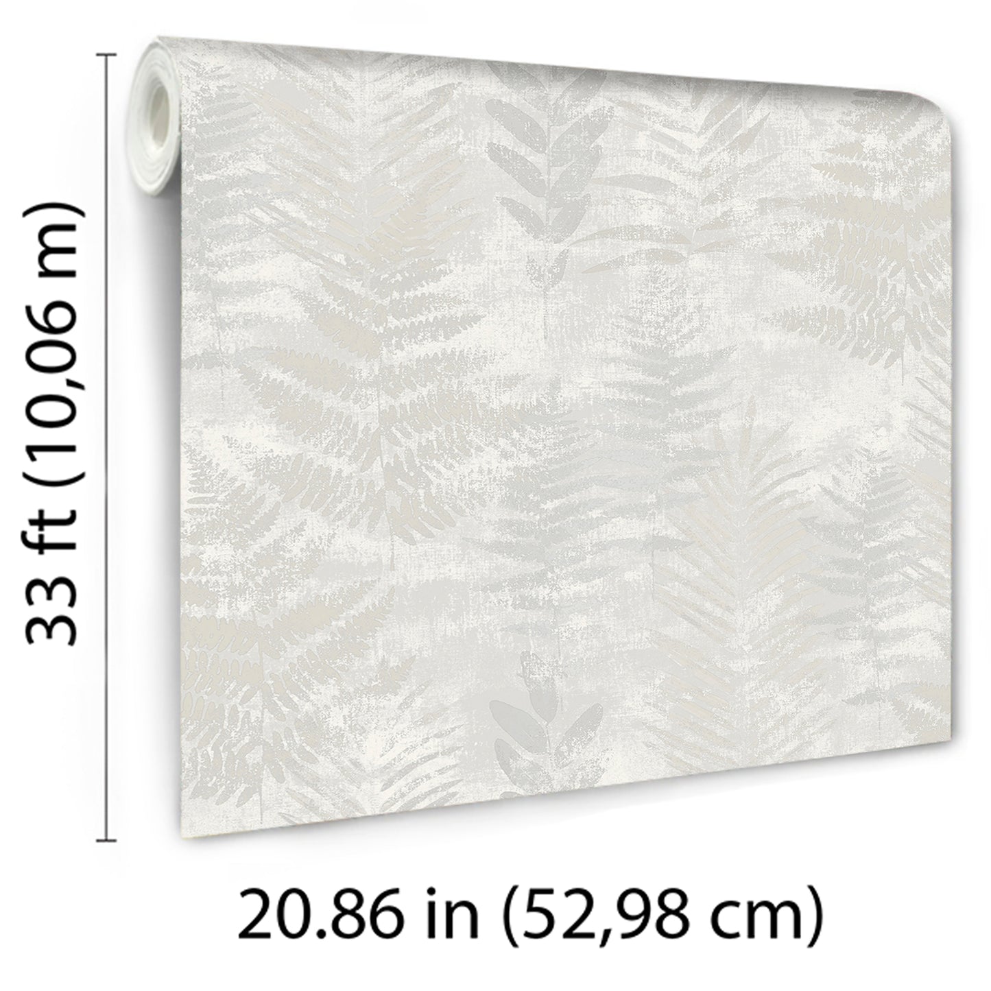 Veer Decor Fern Horizon White Wallpaper Nature Transitional White  Wallpaper - 8252-AE1