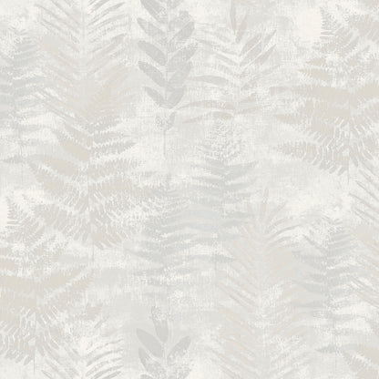 Veer Decor Fern Horizon White Wallpaper Nature Transitional White  Wallpaper - 8252-AE1