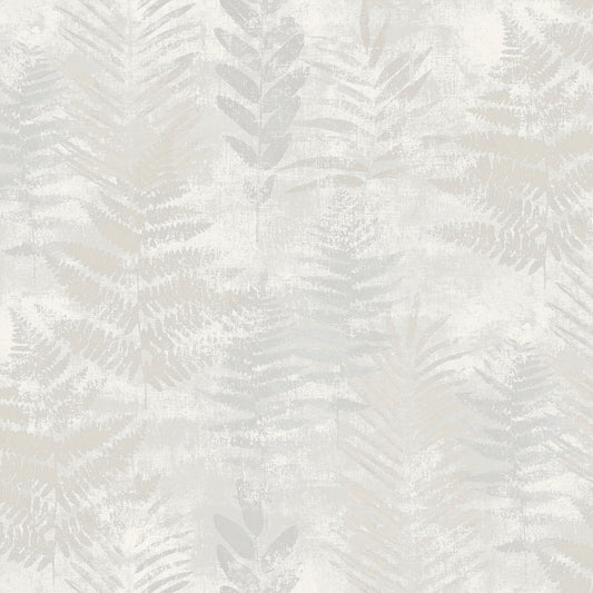 Veer Decor Fern Horizon White Wallpaper Nature Transitional White  Wallpaper - 8252-AE1