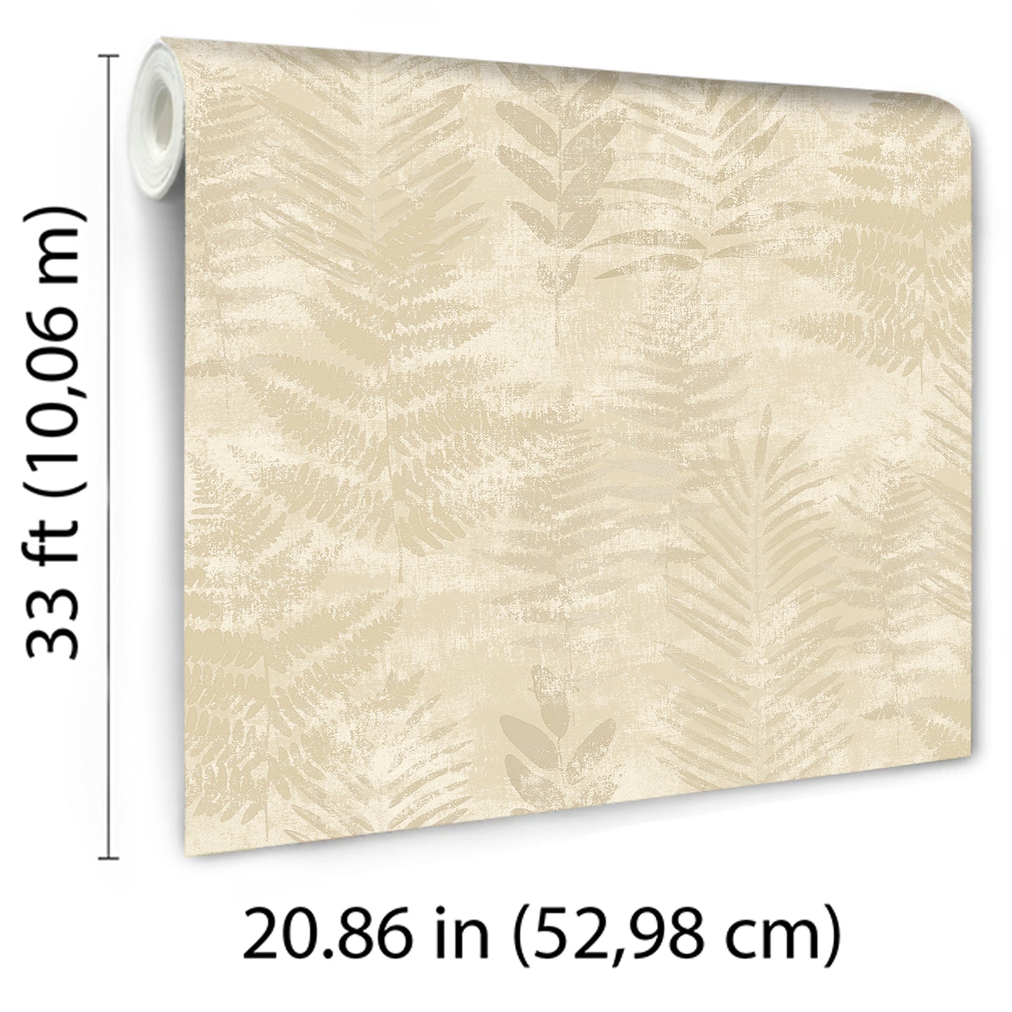 Veer Decor Fern Horizon Beige Wallpaper Nature Transitional Beige  Wallpaper - 8252-AE2