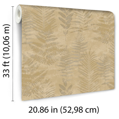 Veer Decor Fern Horizon Tan Wallpaper Nature Transitional Tan  Wallpaper - 8252-AE3