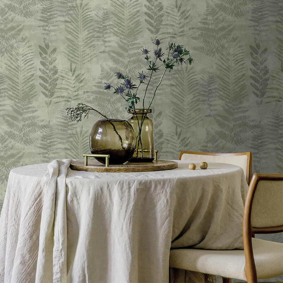 Veer Decor Fern Horizon Green Wallpaper Nature Transitional Green  Wallpaper - 8252-AE5
